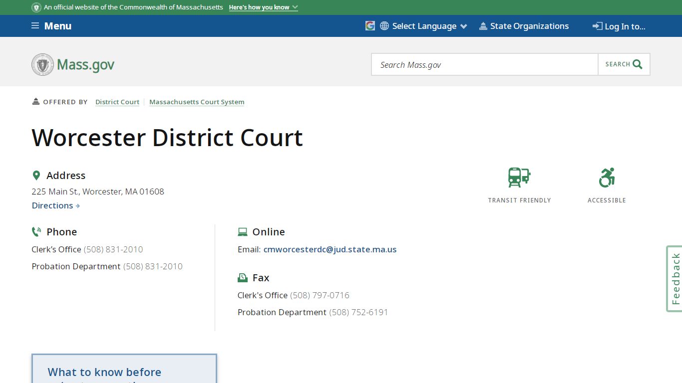 Worcester District Court | Mass.gov